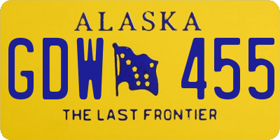 AK license plate GDW455