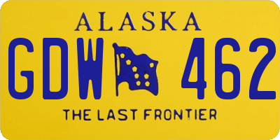 AK license plate GDW462