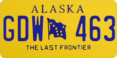AK license plate GDW463