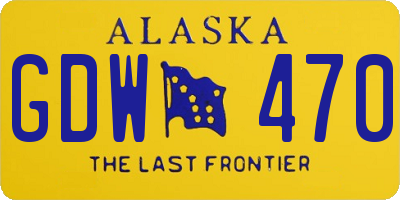 AK license plate GDW470