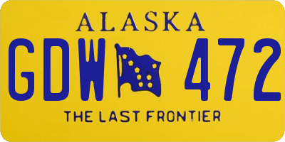 AK license plate GDW472