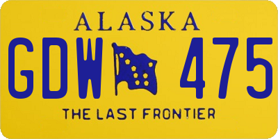 AK license plate GDW475