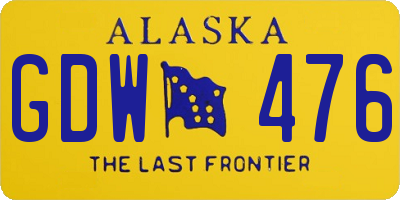 AK license plate GDW476
