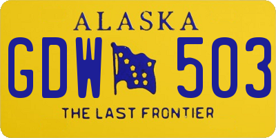 AK license plate GDW503