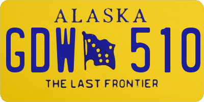 AK license plate GDW510