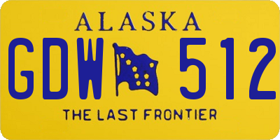 AK license plate GDW512