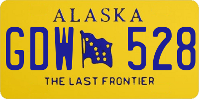 AK license plate GDW528