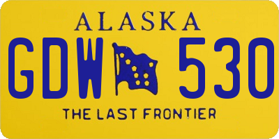 AK license plate GDW530
