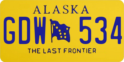 AK license plate GDW534