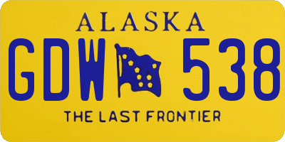 AK license plate GDW538