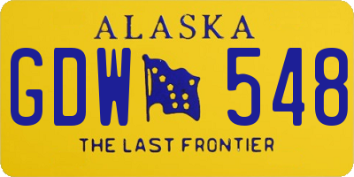 AK license plate GDW548