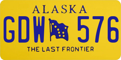 AK license plate GDW576