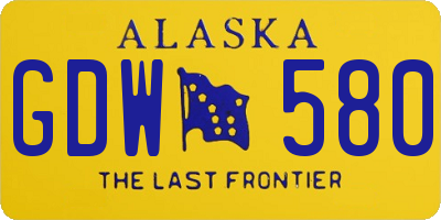 AK license plate GDW580