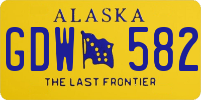 AK license plate GDW582