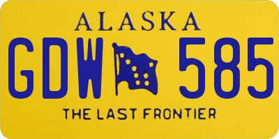 AK license plate GDW585