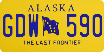 AK license plate GDW590