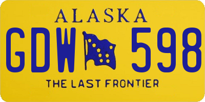 AK license plate GDW598