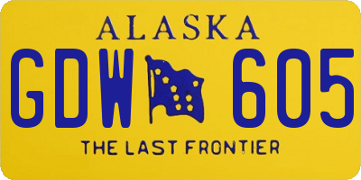 AK license plate GDW605