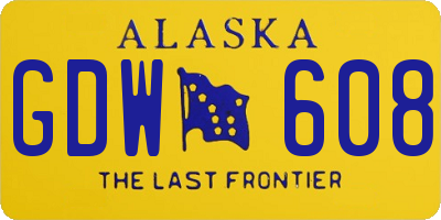 AK license plate GDW608
