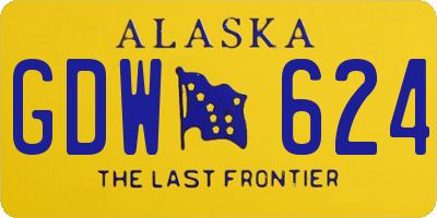 AK license plate GDW624