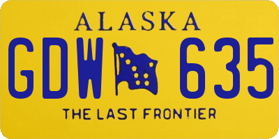 AK license plate GDW635