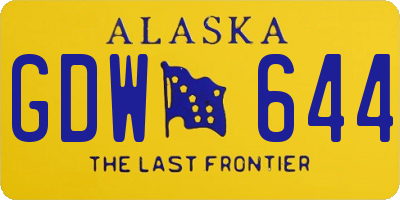AK license plate GDW644