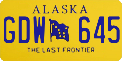 AK license plate GDW645