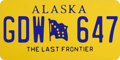 AK license plate GDW647