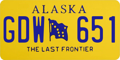AK license plate GDW651