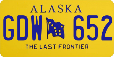AK license plate GDW652