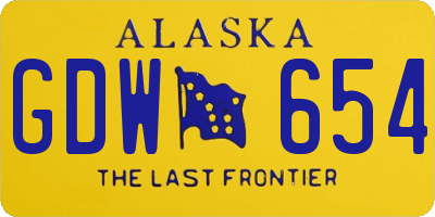 AK license plate GDW654