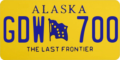 AK license plate GDW700