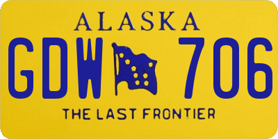 AK license plate GDW706