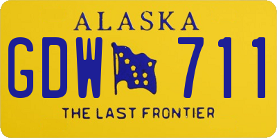AK license plate GDW711