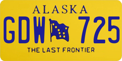 AK license plate GDW725