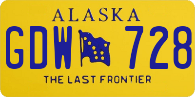 AK license plate GDW728