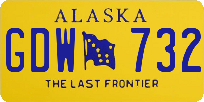 AK license plate GDW732