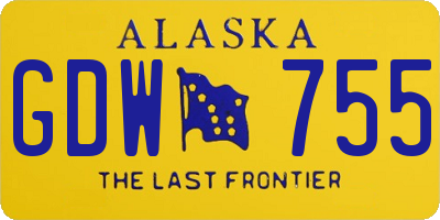 AK license plate GDW755