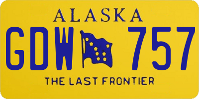 AK license plate GDW757