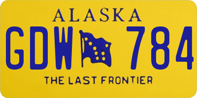 AK license plate GDW784