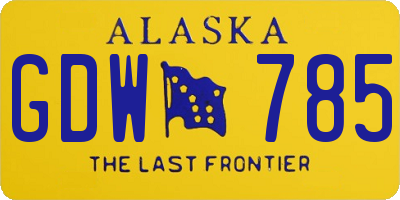 AK license plate GDW785