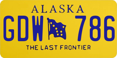 AK license plate GDW786