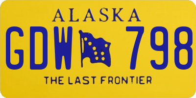 AK license plate GDW798