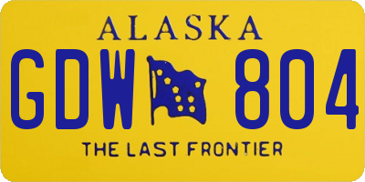 AK license plate GDW804