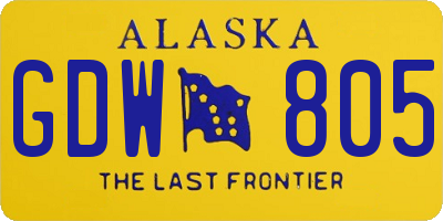 AK license plate GDW805