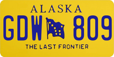 AK license plate GDW809