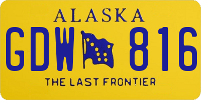 AK license plate GDW816