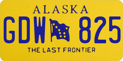 AK license plate GDW825