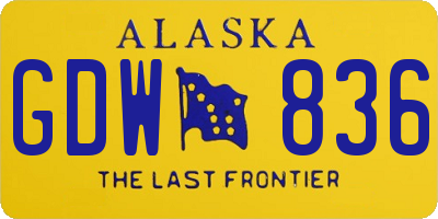 AK license plate GDW836
