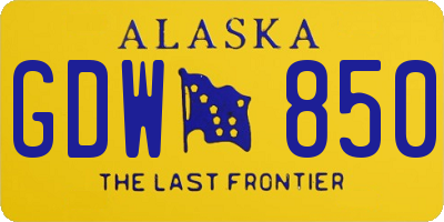 AK license plate GDW850